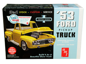 Skill 2 Model Kit 1953 Ford Pickup Truck \"Trophy Series\" 3 in 1 Kit 1/25 Scale Model by AMT